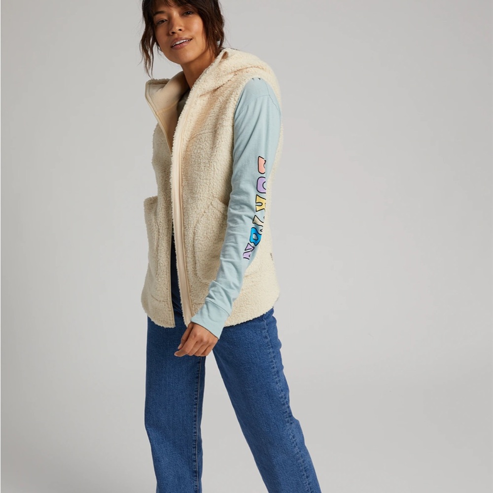 Burton Women's Burton Minxy Vest Cream Burlee Sherpa